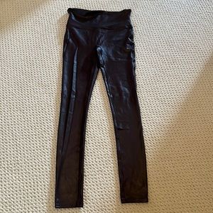 Spanx faux leather leggings burgundy
